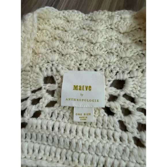 Maeve Cream Crochet Cardigan with Pink Rose Appliqués - Picture 6 of 10